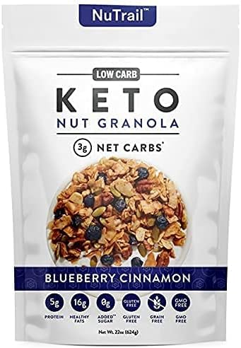 NuTrail Keto Nut Granola Blueberry Cinnamon 2 Pack (22 oz Each, 44 oz Total) - Low Carb, Grain-Free, No Added Sugars, No-GMO - Healthy Breakfast Cereal | Gourmet Kitchn