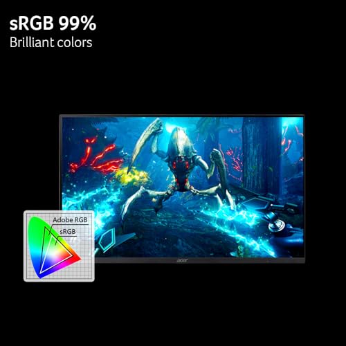 Image of acer Nitro 27 inch Gaming Monitor | Full HD 1920 x 1080 | IPS | ZeroFrame | AMD FreeSync Premium | 240Hz Refresh Rate | Up to 0.5ms | sRGB 99% | 1 x Display Port 1.4 and 2 x HDMI 2.0 | KG271 W3biip