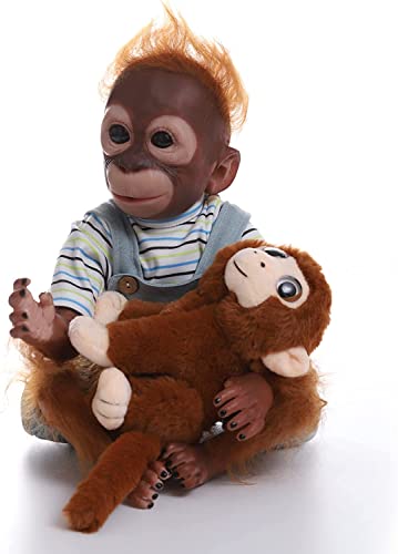 Muñeca realista bebé mono de silicona 52 cm miniatura 4