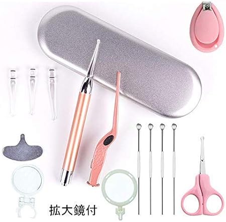 Amazon 耳かき Led光るタイプ ルーペ付き ピンセット さらに 耳穴の奥まではっきり見える 子供やお年寄りや大人でも 耳掃除 耳垢除去 収納ケース付 ピンク You Dea 耳かき