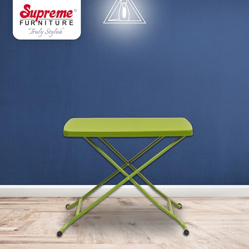 Image of Supreme Furniture Civic Multi-Purpose 3 Height Adjustable Rectangle Plastic Table,Portable for Study, Office, Work from Home, School, Living, Laptop, Bed, Indoor & Outdoor(M-Green)