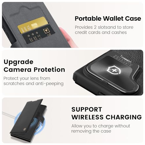 Nillkin Capa carteira para Samsung Galaxy S24 Ultra, capa de couro PU com suporte para cartão e capa