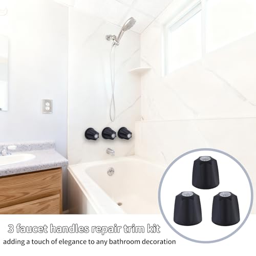 Kit de remodelación y reconstrucción para grifería de bañera y ducha de 3 mangos 39619 para grifos Price Pfister Verve, mangos tipo perilla 12H-2H, 12H-2C, 12H-18D (acabado negro) miniatura 7