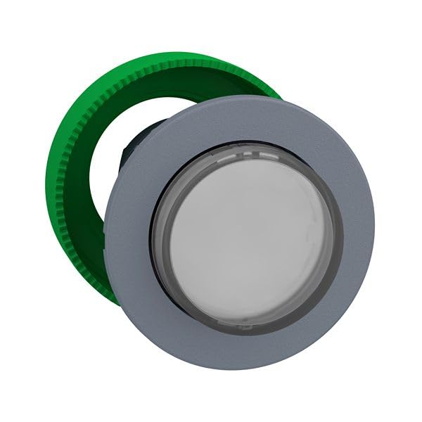 Cabeza puls.flush lum.saliente blanco para panel de control industrial