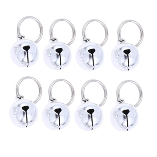 Sosoport 12pcs Metal Pet Bells Necklace Accessories for Cat and Dog Open Design Quick Release Buckle