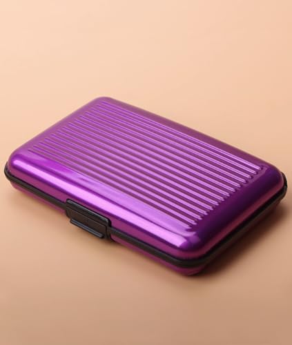 Credit Card Holder Hard Case, RFID Blocking Metal Card Wallet for Women Men