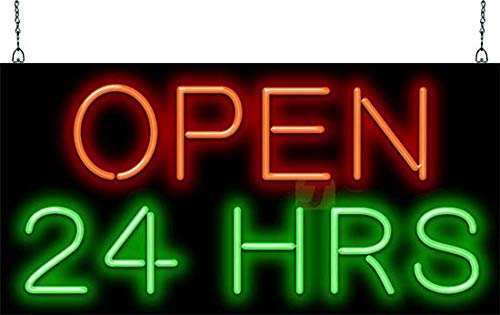 Open 24 Hours Neon Sign