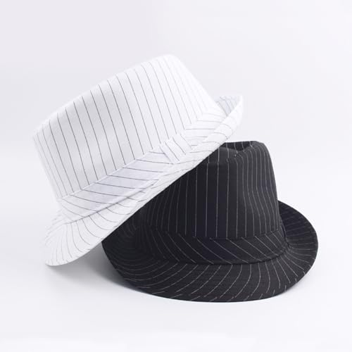 Sombrero Fedora Rayado Estilo Antiguo Unisex miniatura 4