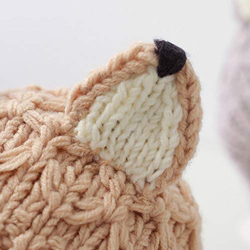 Kids Toddler Girls Boys Soft Warm Knit Hat Winter Hat With Cotton Lining Baby Earflaps Hat Outdoors Cap (Color : Caramel, Size : 1-4 Years) #TOP1