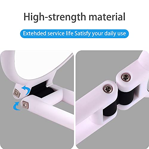 Lotiko 1X 10X Magnifying Handheld Mirror,Travel Folding Hand Held Mirror,Double Sided Pedestal Magnification And True Image Makeup Mirror, Portable Vanity Cosmetic Mirror For Women （White） #TOP3