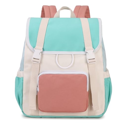 Girls Backpack Travel Backpack For School Kids Canvas Book Boys, Green