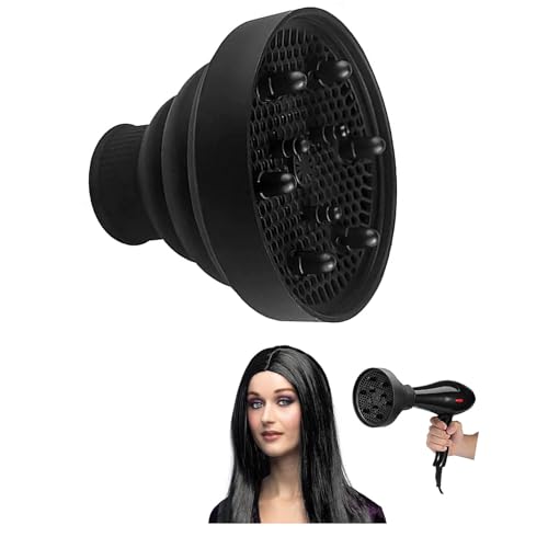 NXPUXP Difusor Universal para Secador,Difusor de Silicona Plegable,Difusor de Aire Caliente Para Cabello Rizado,Para Pelo Rizado u Ondulado(V4)