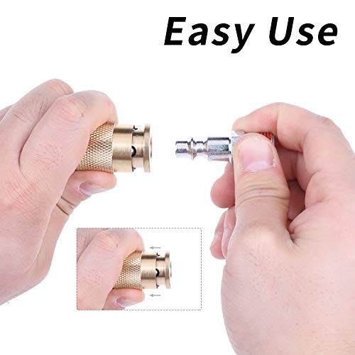 Hromee 19 Pieces Air Compressor Accessories Kit With 3/8 Inch X 25Ft Hybrid Hose, 1/4 Inch Npt Quick Connect Fittings, Air Blow Gun, Tire Gauge And Wire Brush #TOP6