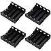 18650 Battery Case Holder, 4 Pcs 4 Slots x 3.7V DIY Battery Storage Box, in Parallel Black Plastic Batteries Case with Pin for Soldering 4 x 18650, by Ltvystore