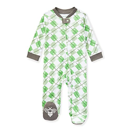 Image of Burt's Bees Baby unisex-baby Sleep & Play, Organic One-piece Romper-jumpsuit Pj, Zip Front Footed Pajama