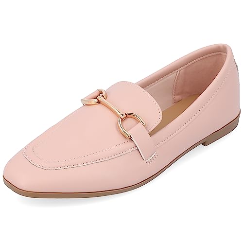 Image of Journee Womens Mizza Loafer Slip On Square Toe Dress Flats