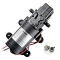 bayite 12V DC Water Transfer Pump with 2 Hose Clamps 12 Volt Diaphragm Pump Self Priming Sprayer Pump with Pressure Switch 4.5 L/Min 1.2 GPM 80 PSI Adjustable for Weed ATV Marine Boat