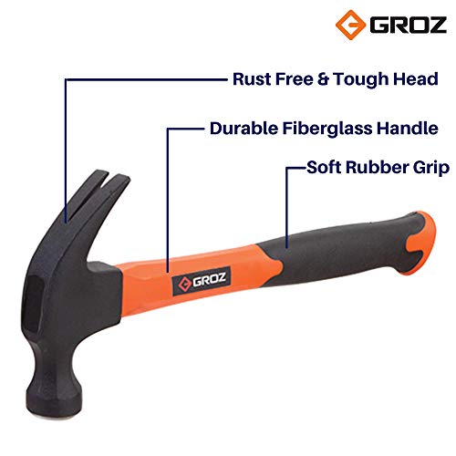Groz Claw Hammer 450gms, 12 Inch Handle - Image 3