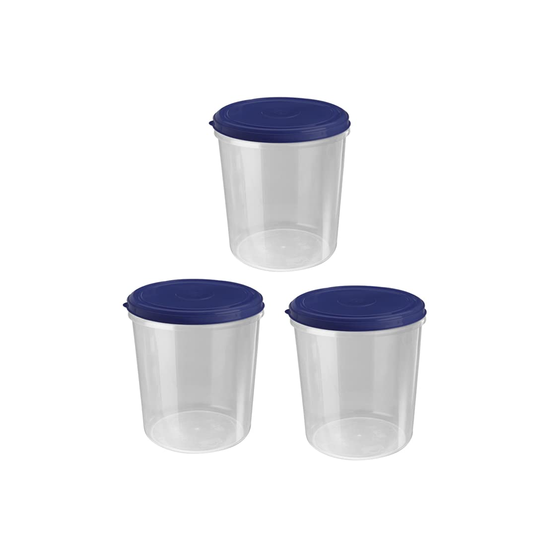 5KG Multi-Purpose Plastic Containers with Lid | Food Grade + BPA Free + Leak Proof | Rice Spices Atta Grains Organizers (Pack 3 | Mod Blue)