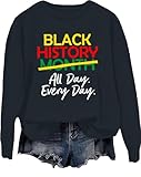Sudadera Black History All Day Every Day, camisa Black History All Day Every Day, sudadera Black History Month, Negro, L