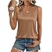 RODYETQQ Silk Satin Tank Tops for Women Scoop Neck Sleeveless Camisole Tops Summer Solid Basic Tees Business Casual Blouse Workout Tunic Top (A05 Khaki,Large)