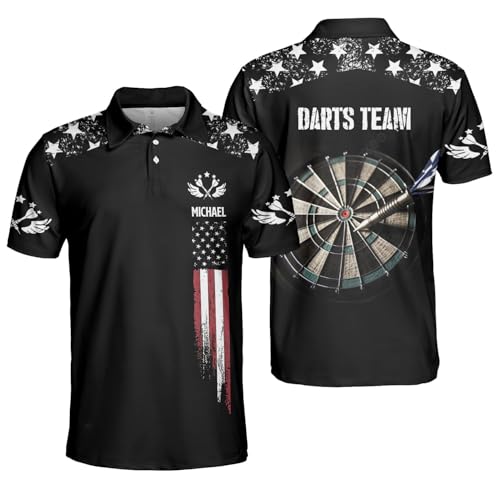 Personalized Dart Shirts for Men, Custom Dart Jersey for Team, Dartboard Shirts, Dart Gifts, US Flag Dart Shirts, Dart Jerseys Gift for Dart Players and Teams
