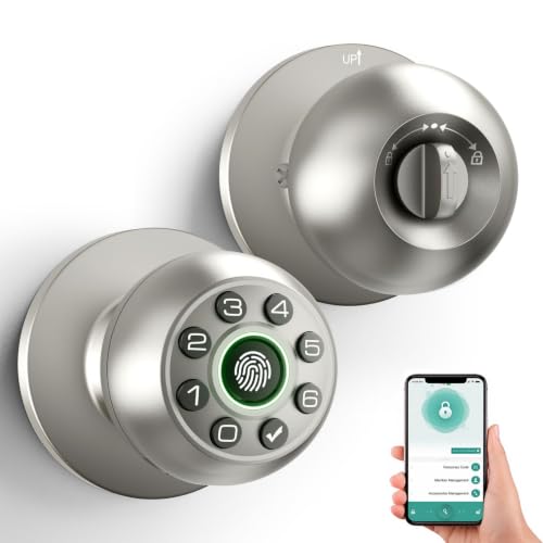 Image of Fingerprint Door Lock Biometric Keypad Smart Door Knob | Bedroom Passcode Handle, Home Office
