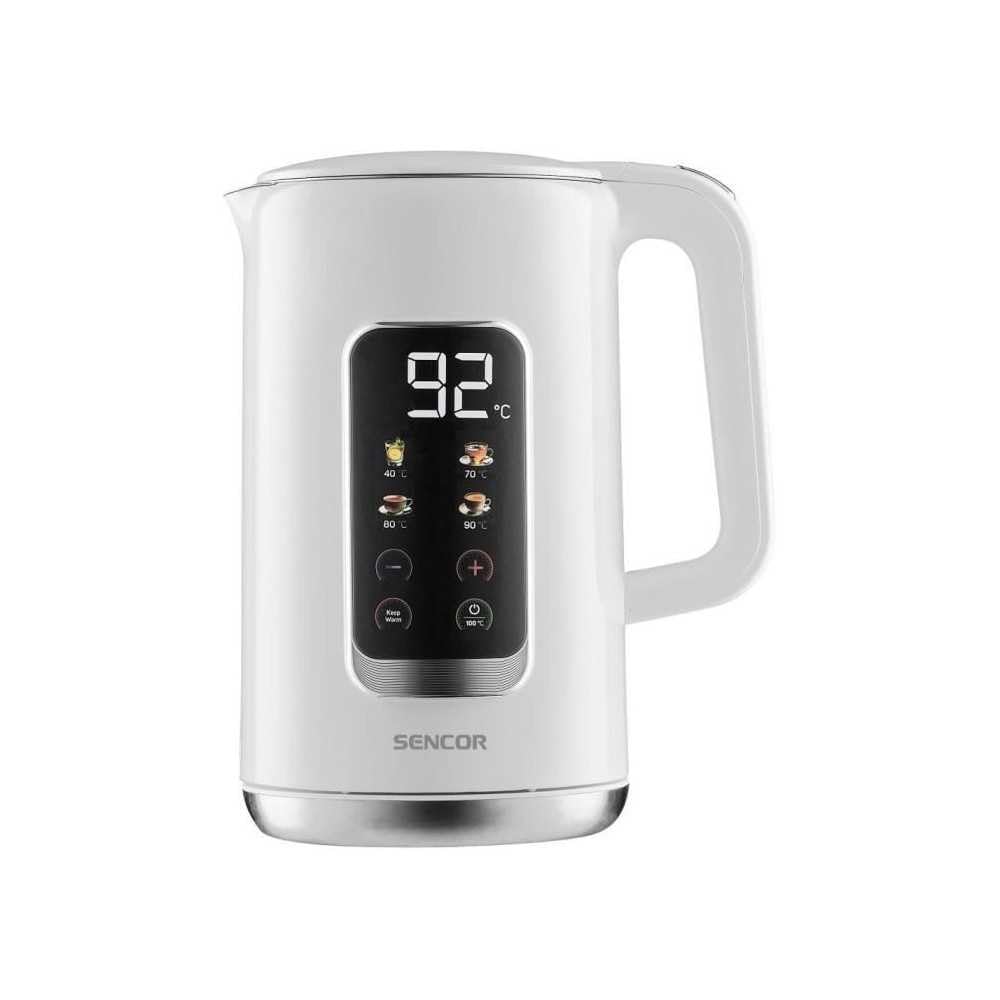 Bouilloire design Sencor SWK 0950WH à écran LED tactile haute précision