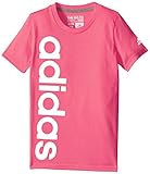 adidas Big Girls' Short Sleeve Graphic Tee, Pink Glow, Medium/10-12