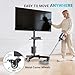 BONTEC Rolling TV Stand with Pegboard Storage for 23–65 Inch TVs, Holds, Height Adjustable Mobile TV Cart on Metal Wheels with Shelf & Cable Management,Holds up to 88 lbs, Max VESA 400x400mm
