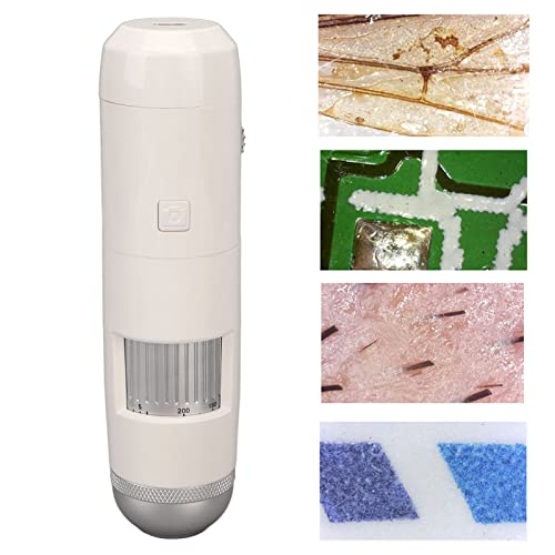 Analisador de Detector de Cabelo, Ampliação de 5x a 200x Brilho Ajustável Recarregável Sem Fio Wi-fi