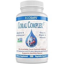 Coral Complex 3 Calcium Supplement Vitamin D3 & Magnesium 900 mg Bioavailable Coral Calcium for Bone Strength, Joint Support & pH Balance Trace Minerals, Non-GMO, 300 Veg Capsules