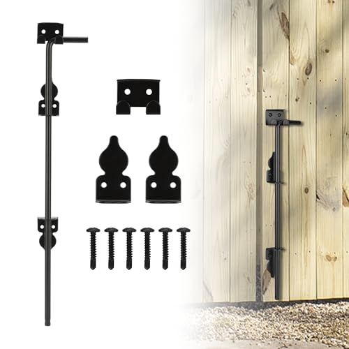 Image of 18 inch Heavy Duty Cane Bolt, Gate Drop Rod for Vinyl Gate Latch, Cane Bolts for Gates for Wood PVC Vinyl Metal Fences Gates-1 Pack
