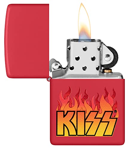 Zippo Encendedor Unisex Color Rojo Mate KISS miniatura 3