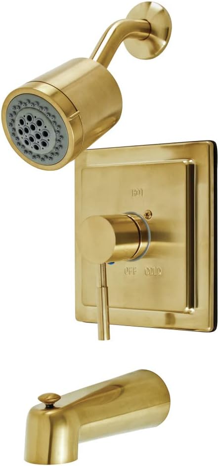 Kingston Brass KB4653DL Concord Single-Handle Pressure Balanced Tub and Shower Faucet in Antique Brass