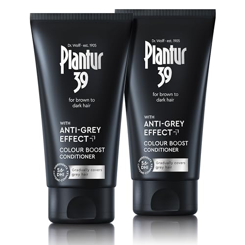 Plantur 39 Anti-Grey Effect Conditioner 2x 150ml | Controlled Concealing of Grey Hairs | With 5.6-DHI for Gradually Darker Hair
