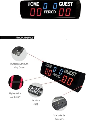 Marcador digital deportivo LED con batería para campeonato de baloncesto interior 5