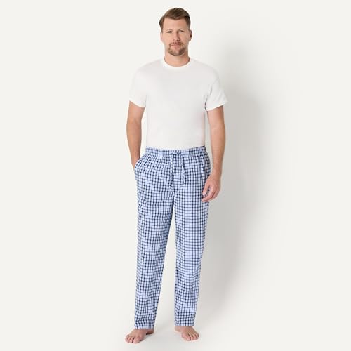Image of Amazon Essentials Men's Cotton Poplin Straight-Fit Pajama Pants with Pockets, Elastic Waist, Drawstring