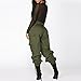 Pervobs Women Pants, Big Pants for Women Casual High Waist Harem Bottoms Solid Elastic Waist Pants with Pockets (M, Army Green)