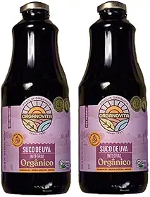 Kit 2X: Suco de Uva Bordô Integral Orgânico Organovita 1L