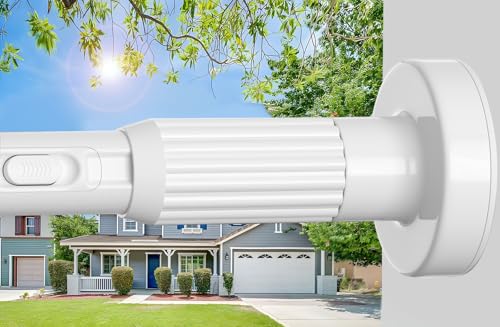 ZipGlo Tension Curtain Rod，40-166IN(3.33-13.83Ft) One-Click Fast Extension Rod Easy to Install White Long Outdoor Curtain Rods No Drilling Never Rust for Window or Shower Patio Diameter 1.26 Inches