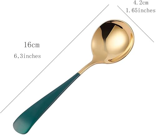 Miniatura 2 de Paquete de 4 cucharas de sopa estilo palacio, tazón grande de 1.8 pulgadas, cabeza redonda, acero inoxidable, resistente, cucharas para servir