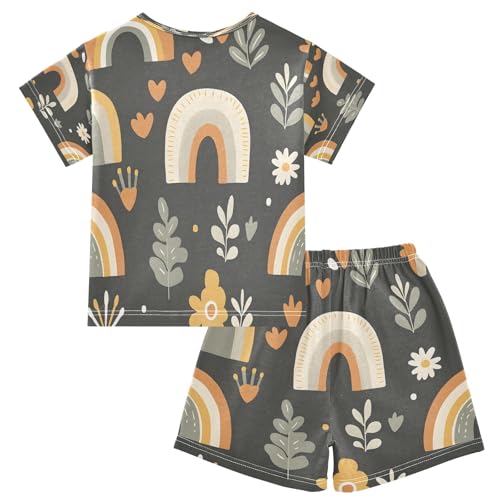 senya Love Plant Summer Pajamas Set Short Cotton Sleepwear 2 Piece2