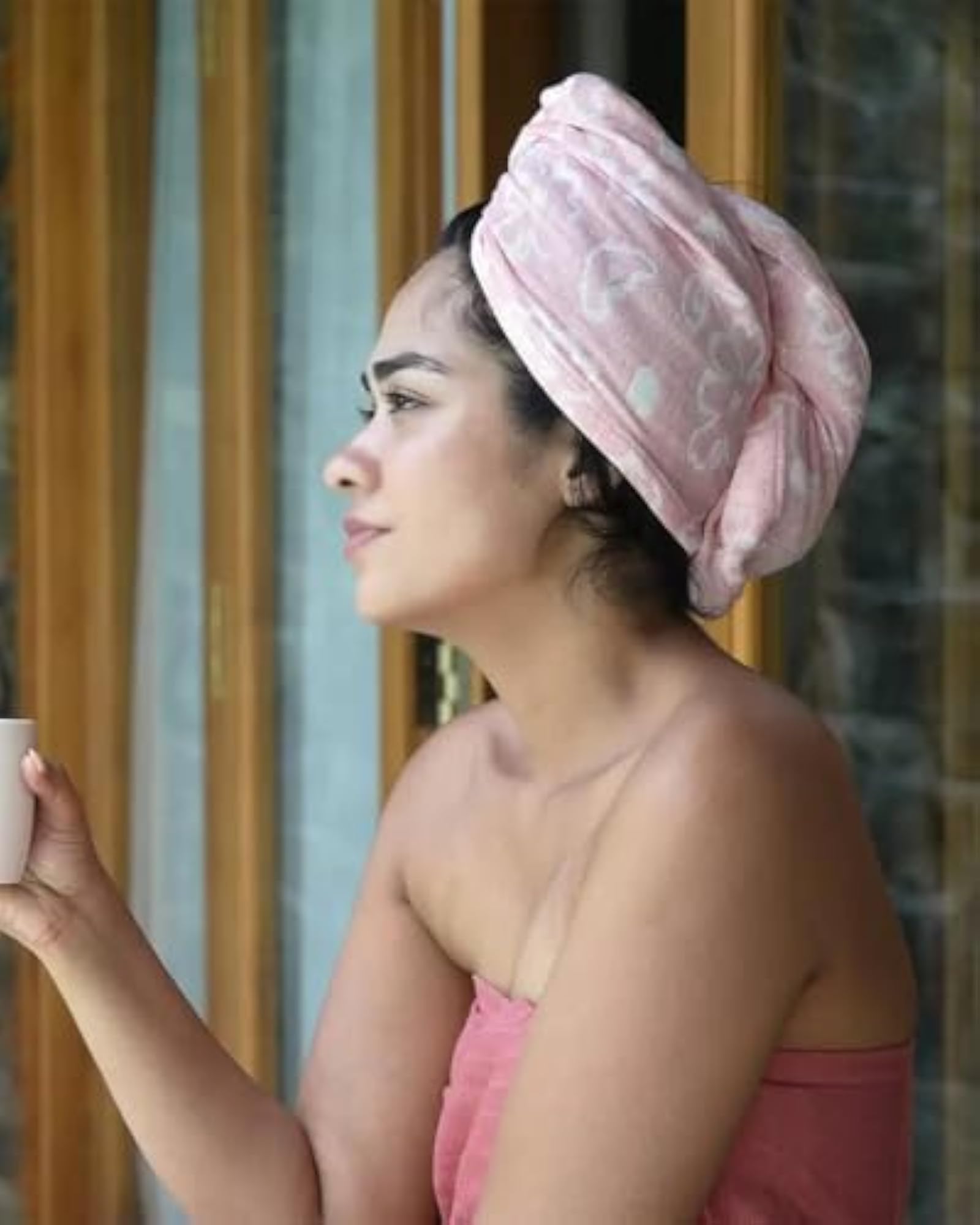 Women's Banana Floral Hair Towel Wrap, Quick Dry