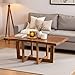 Berkshire 42-Inch Live Edge Coffee Table – Handcrafted Solid Acacia Wood in Minimalist Design and Natural Finish with Cross-Braced Wood Legs and Floor Protectors – Modern Living Room Furniture