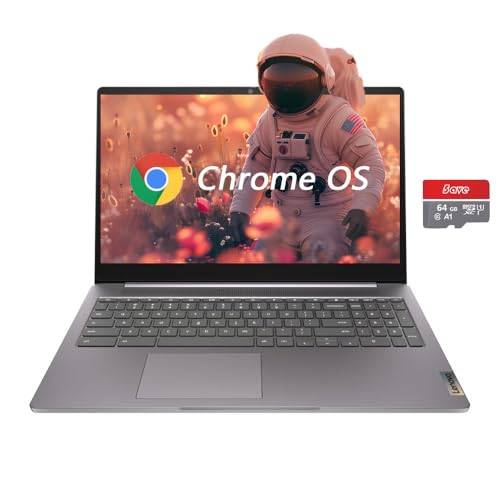 Image of Lenovo 15.6 inch FHD Chromebook, IdeaPad 3i Laptop, Intel Celeron N4500, 4GB RAM, 128GB Storage(64GB eMMC + 5ave 64GB Flash Memory), Webcam, HDMI, Bluetooth, Chrome OS, Arctic Grey (Renewed)