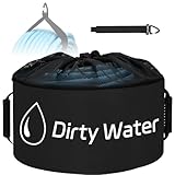 Nilight 1 Pack RV Sewer Hose Storage Bag, Waterproof Black Bags with Drawstring Mesh Top RV Storage & Organization Bags Container for Sewer Fresh Water Hoses Electrical Cords Camper Tools Accessories