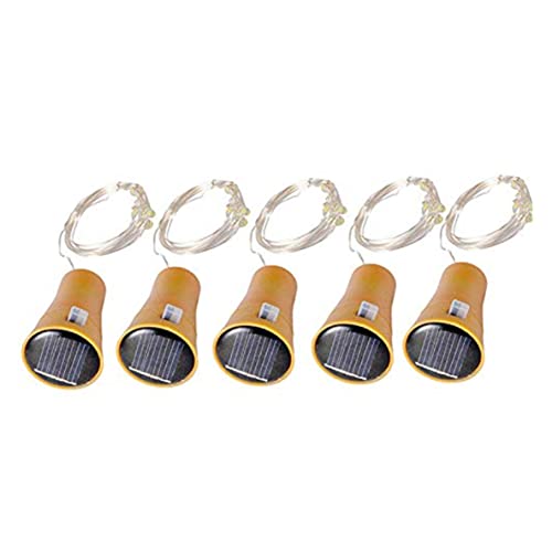 5pcs Solar Flasche Kork Fee leichte Flasche Lichtkork glühende Solarfee...