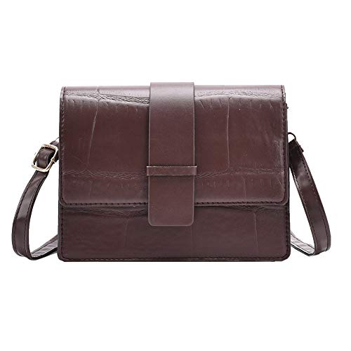 Moda Patrón De Piedra De Hombro Bolsa De Otoño De Cuero De La PU Bolso De Mensajero Vintage Sólido Calle Diario Totes Vintage Patrón De Piedra De La Bandolera De Las Mujeres De Hombro Sólido De La Cover