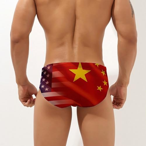 U.S. Flag China Flag Mens Swim Briefs Sexy Bikini Swimwear Bathing Suits Trunks2